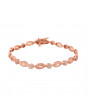 Marquise and Round Design Pave Set Bracelet in 18ct Red Gold